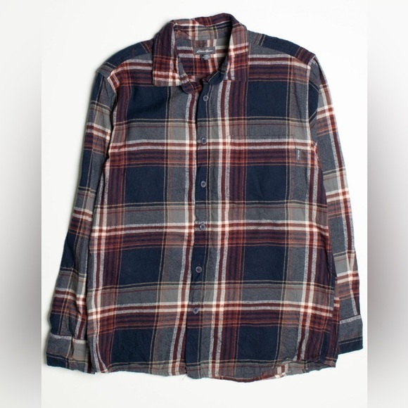 Eddie Bauer Other - Eddie Bauer Vintage Blue / Red Flannel Shirt 2XL